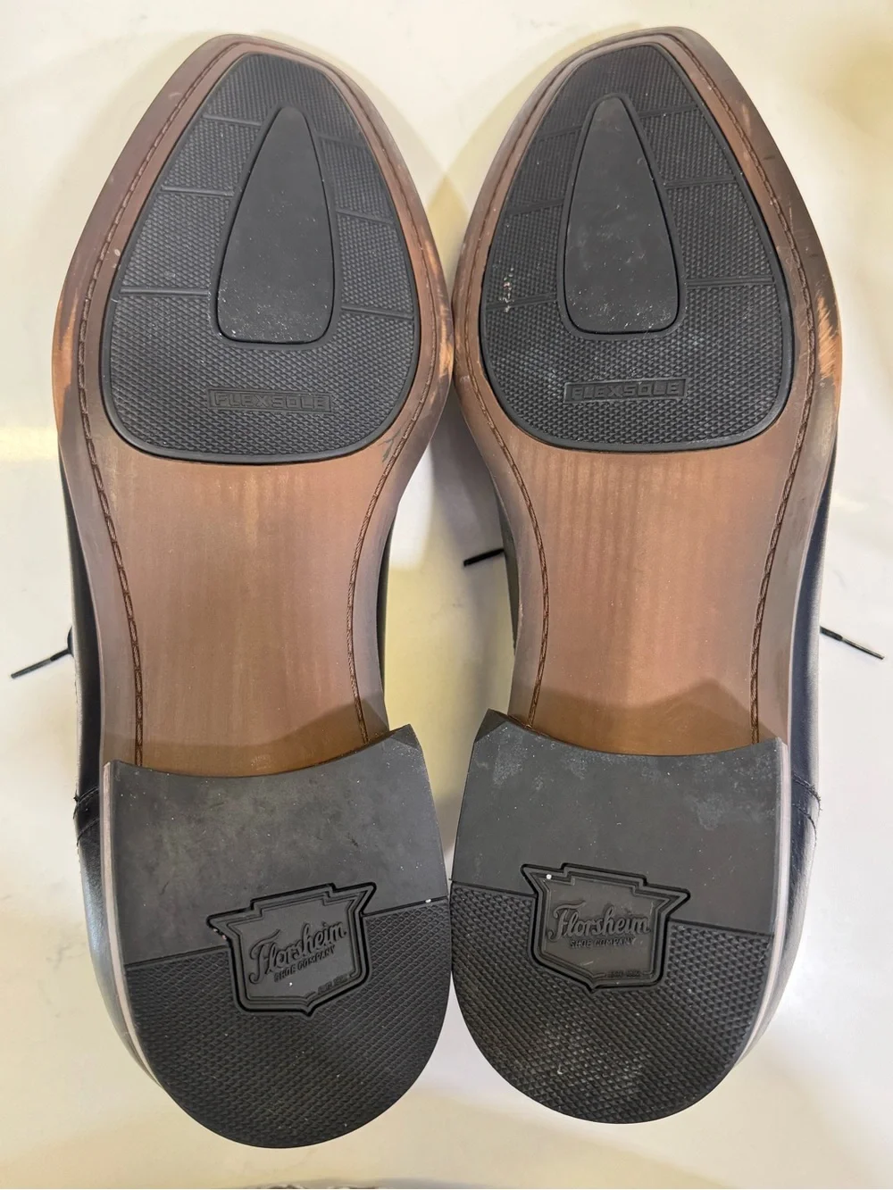 Florsheim Black Leather Cap-Toe Derby Dress Shoes